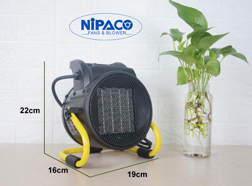 Quạt sấy gió nóng Nipaco EH-02 Kích thước Quạt sấy gió nóng Nipaco EH-02 2KW
