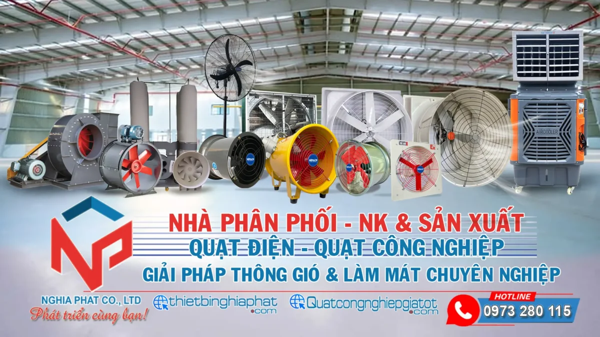 Quạt thông gió nối ống Nipaco HF-300 Quạt công nghiệp Nghĩa Phát - Nhà phân phối Quạt công nghiệp chuyên nghiệp