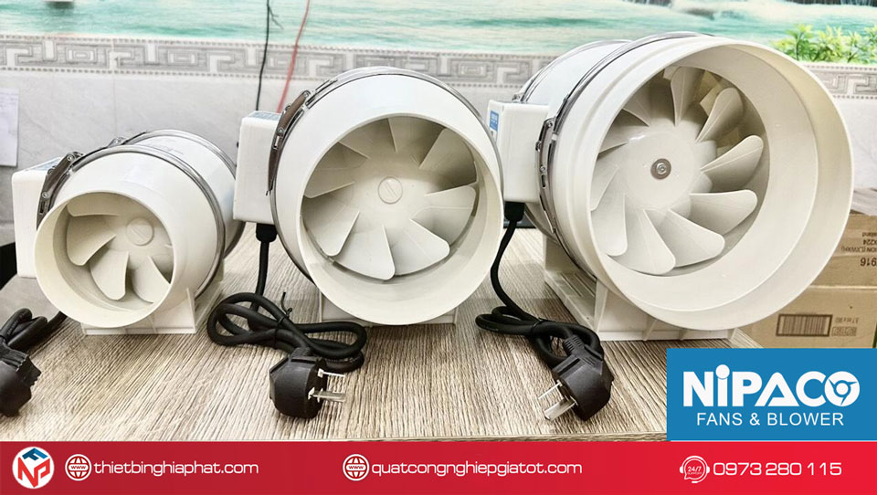 Quạt thông gió nối ống Nipaco HF-125 Phân phối Quạt thông gió nối ống Nipaco