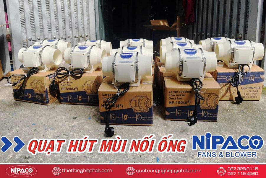 Quạt thông gió nối ống Nipaco HF-100 Phân phối Quạt thông gió nối ống Nipaco HF-100