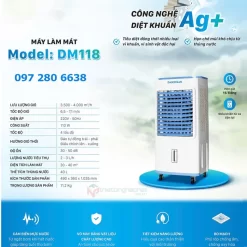 Máy làm mát Daikiosan DM118 Máy làm mát Daikiosan DM118 công nghệ kháng khuẩn Ion bạc