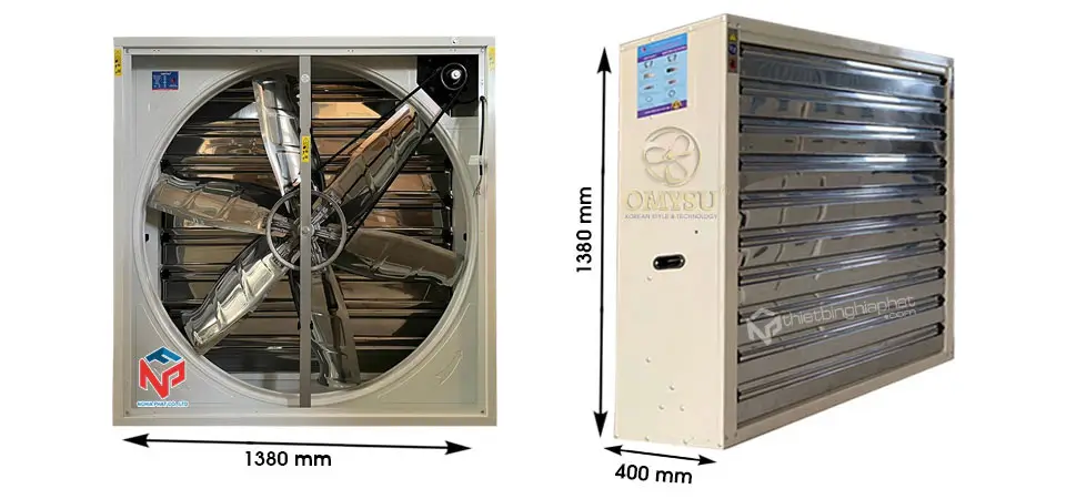 Quạt thông gió vuông 1380x1380 BMF-1380-STD Sơn tĩnh điện Quạt thông gió vuông 1380x1380mm