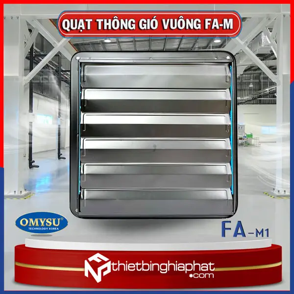 Quạt thông gió vuông Omysu FA-50M1 có chớp Quạt thông gió vuông Omysu FA-50M1