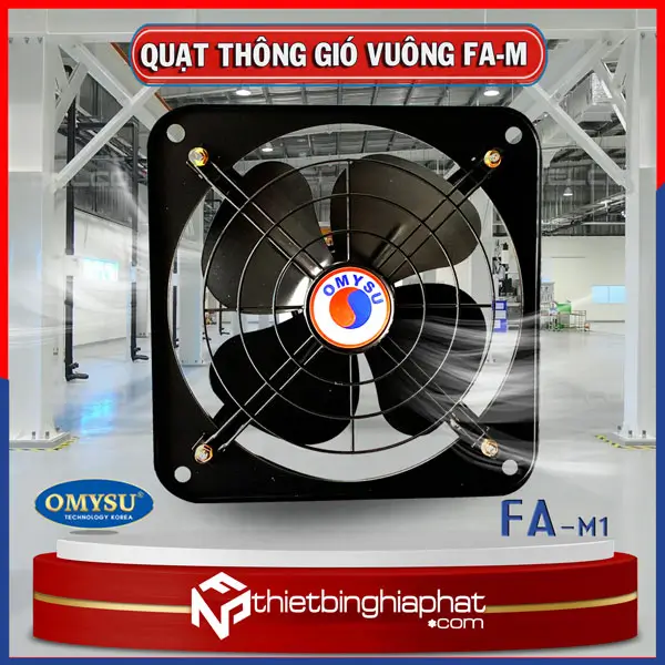 Quạt thông gió vuông Omysu FA-35M2 Quạt thông gió vuông Omysu FA-M2 có lưới trước