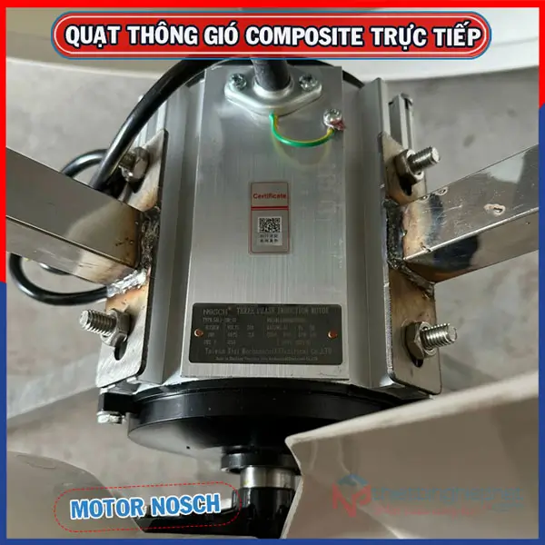 Quạt thông gió Composite trực tiếp BMF-1260 1260x1260 Động cơ NOSCH Đài Loan chính hãng