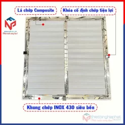 Quạt thông gió composite 3 cánh nhôm đúc BMF-1060 Khung chớp INOX 430 siêu bền