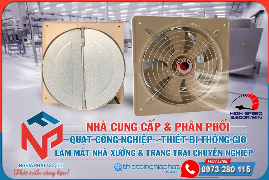 Quạt thông gió vuông tốc nhanh FS-20 Nghĩa Phát phân phối quạt thông gió tốc nhanh giá tốt