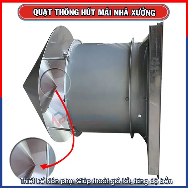 Quạt hút mái nhà xưởng OMYSU DFG-40HM Quạt hút mái công nghiệp thiết kế nón thông minh