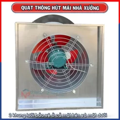 Quạt hút mái nhà xưởng OMYSU DFG-50HM Quạt hút mái thiết kế có 2 lưới bảo vệ
