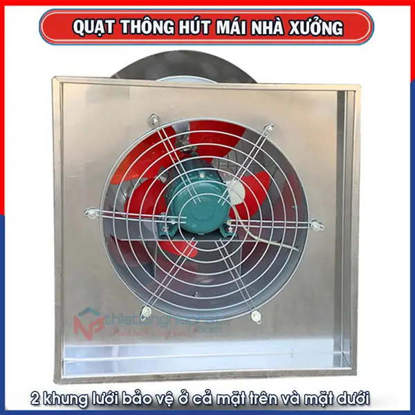 Quạt hút mái nhà xưởng OMYSU DFG-40HM Quạt hút mái thiết kế có 2 lưới bảo vệ