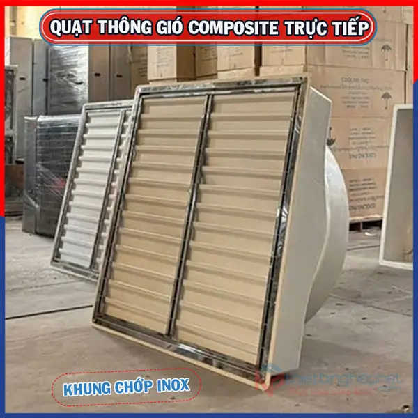 Quạt thông gió Composite trực tiếp BMF-1260 1260x1260 Quạt composite khung chớp INOX 430 siêu bền