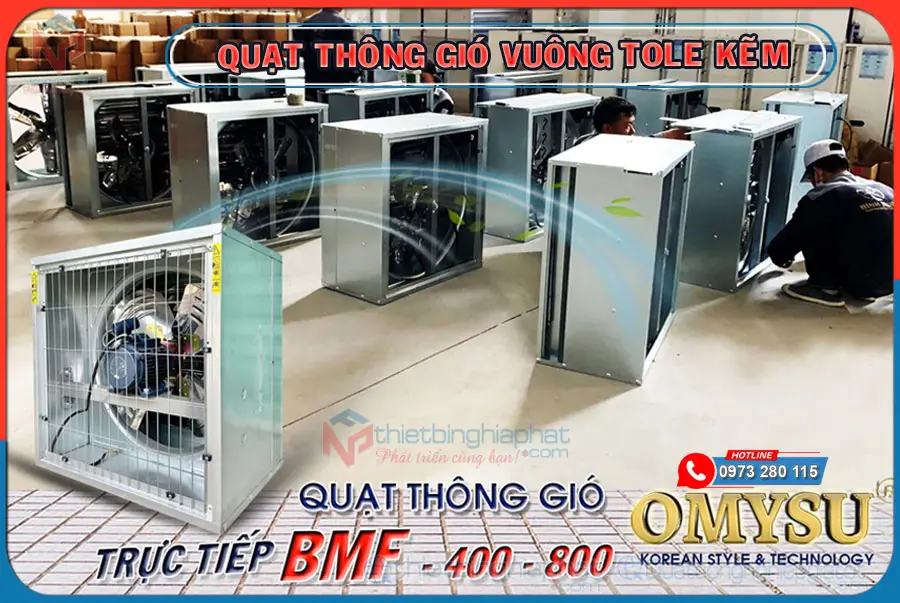 Quạt thông gió vuông OMYSU BMF-600 600x600 Lắp ráp Quạt thông gió vuông OMYSU BMF-700