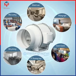 Quạt thông gió nối ống Omysu HF-125 Ứng dụng Quạt thông gió nối ống Omysu HF-series