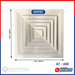 Quạt hút âm trần công nghiệp có ống AT-600T Quạt hút âm trần công nghiệp không ống AT-600