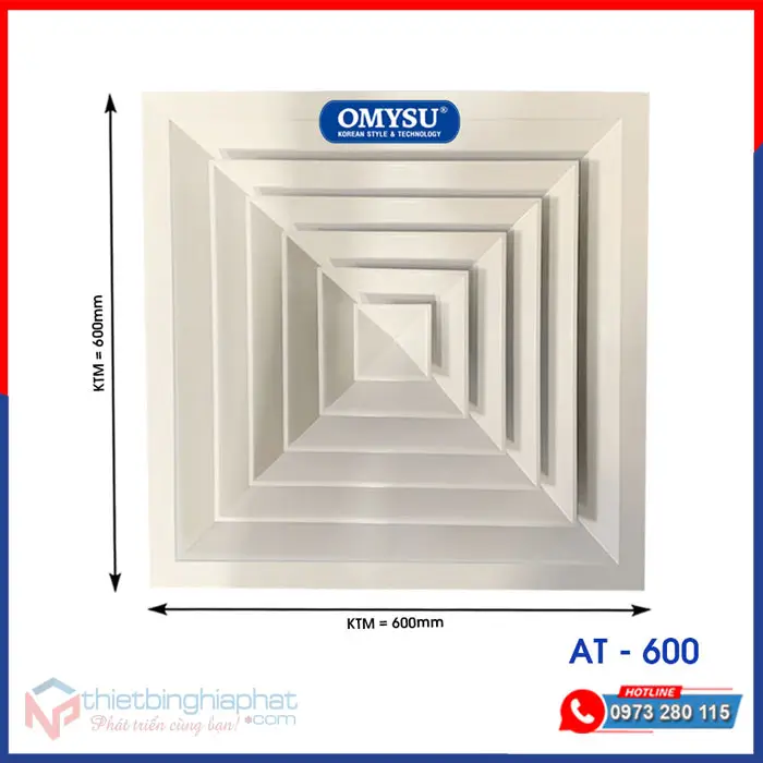 Quạt hút âm trần không ống AT-600 Quạt hút âm trần công nghiệp không ống AT-600
