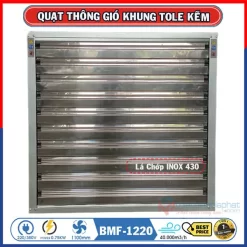 Quạt thông gió vuông tole kẽm 1220x1220 BMF-1220 Quạt thông gió vuông 1220x1220 BMF-1220 chớp INOX