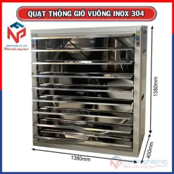 Quạt thông gió vuông INOX toàn phần 304 BMF-1380 1380x1380x400mm