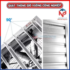 Quạt thông gió vuông INOX toàn phần 304 BMF-1380 1380x1380mm Quạt thông gió vuông với cửa chớp tự động thông minh