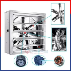 Quạt thông gió vuông INOX toàn phần 304 BMF-1380 1380x1380mm Quạt thông gió vuông INOX