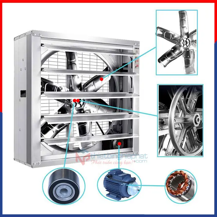 Quạt thông gió vuông INOX 304 BMF-1100 1100x1100mm Quạt thông gió vuông INOX