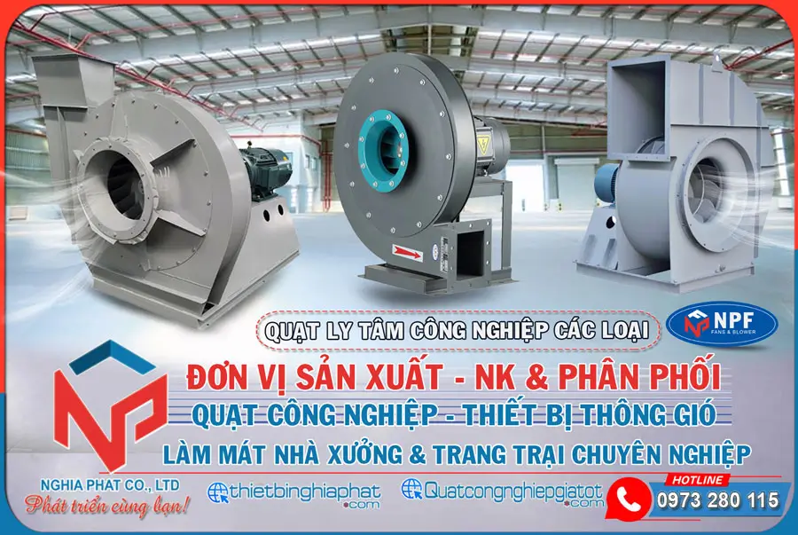 Quạt ly tâm cao áp 4KW 9-19-4.5A Nghĩa Phát - Nhà Phân phối Quạt ly tâm công nghiệp giá tốt
