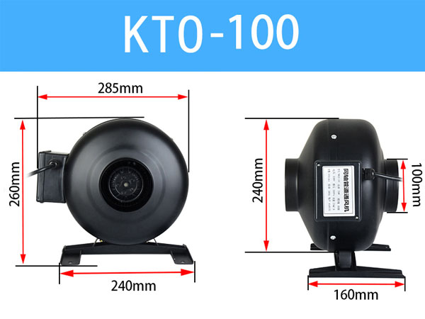Quạt hút nối ống Sunfan KTO-100 Thông số kỹ thuật quạt Sunfan KTO-100 D100