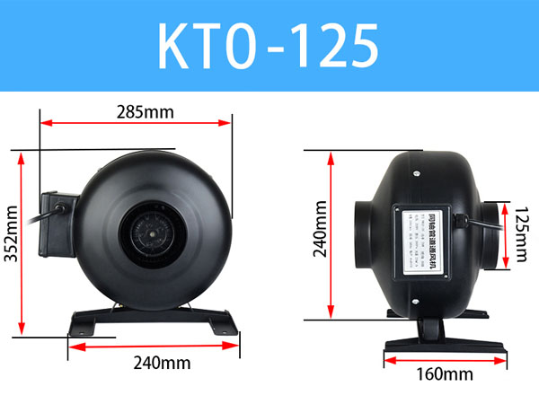 Quạt hút nối ống Phi 125 Thông số kỹ thuật quạt sunfan KTO-125