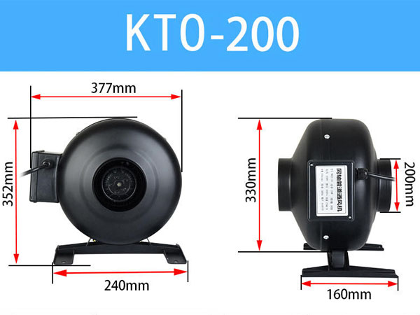 Quạt hút nối ống Sunfan KTO-200 Thông số Quạt hút nối ống Sunfan KTO-200