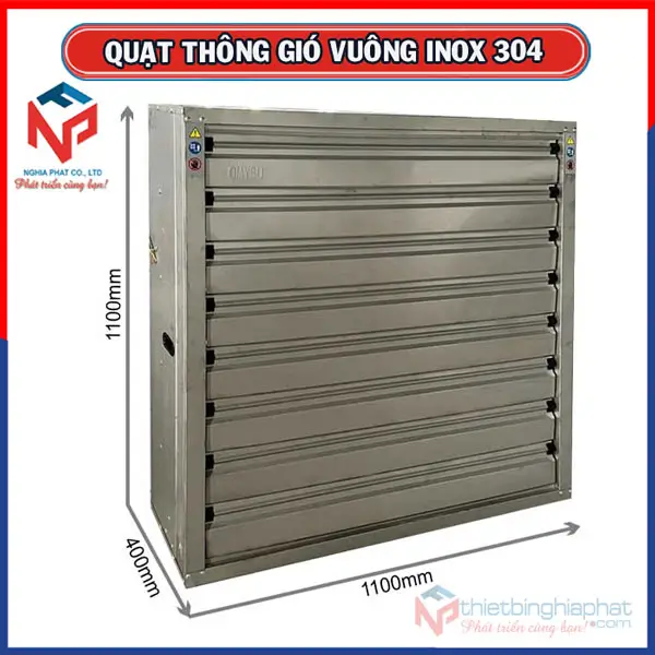Quạt thông gió vuông INOX 304 BMF-1100 1100x1100mm Quạt thông gió vuông INOX 304 1100x1100