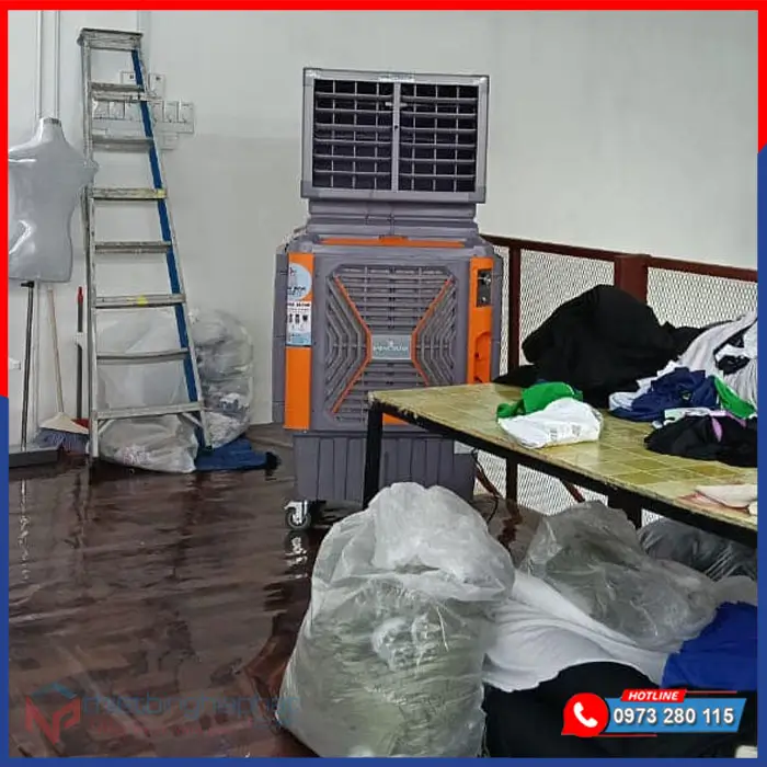 Quạt hơi nước công nghiệp Aircooler 22.000m3/h 1.5Kw Ứng dụng thực tế Máy làm mát Aircooler