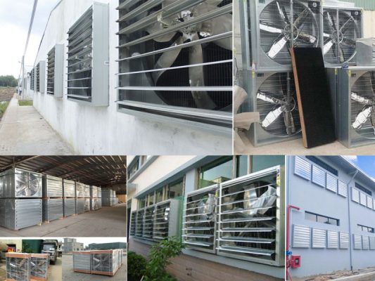 Quạt thông gió vuông 400x400mm Ứng dụng của Quạt thông gió vuông công nghiệp