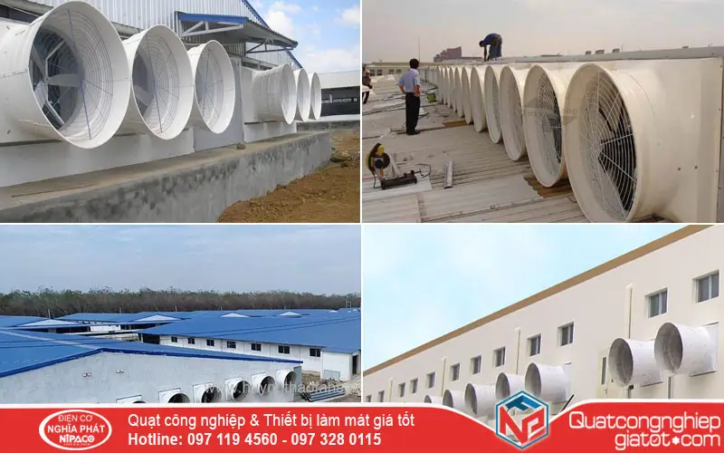 Quạt hút công nghiệp Exhaust fan là gì? Ứng dụng thực tế Quạt công nghiệp thông gió nhà xưởng nhà kho