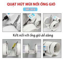 Quạt hút mùi nối ống Phi 315 Quạt thông gió nối ống