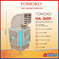 Máy làm mát công nghiệp TOMOKO HA-2600 550W Máy làm mát công nghiệp TOMOKO HA-2600 550W 26.000 m3/h