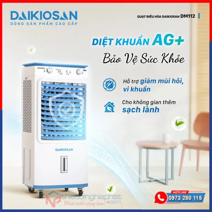 Máy làm mát Daikiosan DM-112 Máy làm mát Daikiosan DM112 công nghệ diệt khuẩn Ag+
