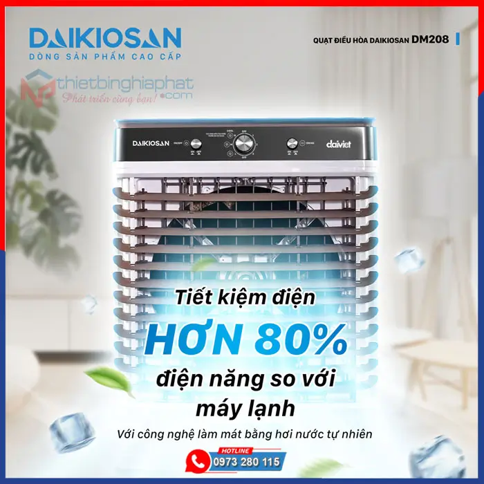 Máy làm mát Daikiosan DM208 Máy làm mát Daikiosan DM208 tiết kiệm điện năng