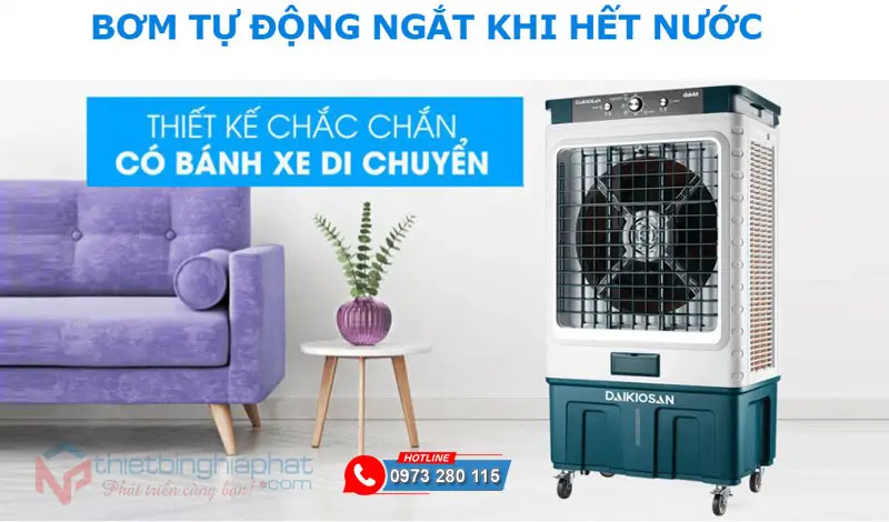 Máy làm mát Daikiosan DM212 235W Máy làm mát Daikiosan DM212 3 tốc độ có chế độ tự ngắt bơm khi hết nước