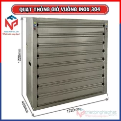 Quạt thông gió vuông INOX 304 BMF-1220 1220x1220mm Quạt thông gió vuông INOX 304 1220x1220x400mm