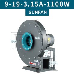 Quạt ly tâm cao áp 1.1KW 9-19-3.15A Quạt ly tâm cao áp Sunfan 9-19-3.15A-1.1KW
