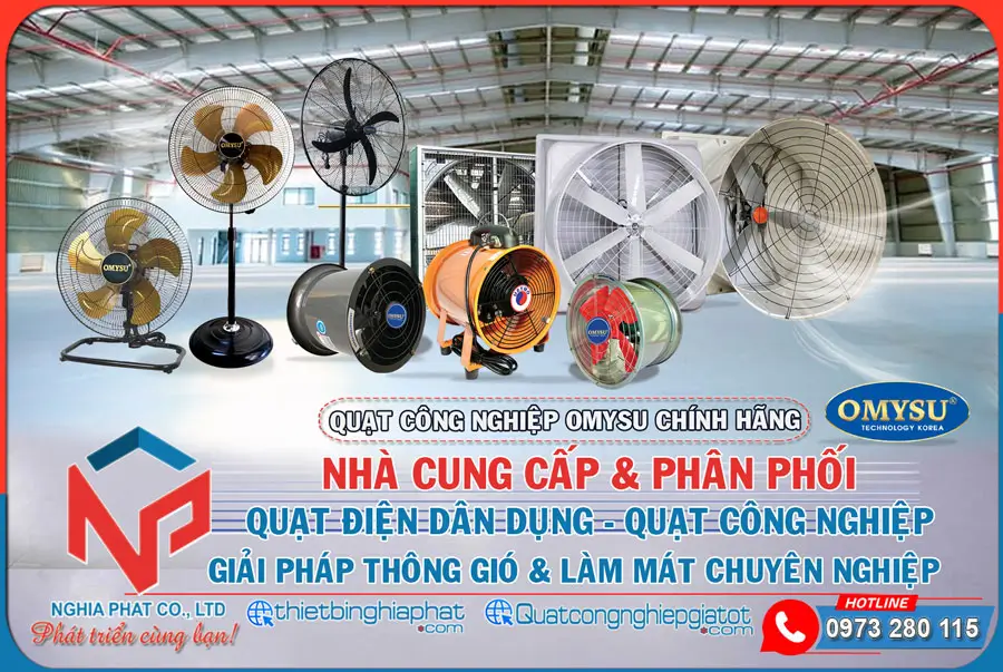 Quạt đứng bán công nghiệp OMYSU OMS-450 Nghĩa Phát phân phối Quạt công nghiệp OMYSU chính hãng, giá tốt