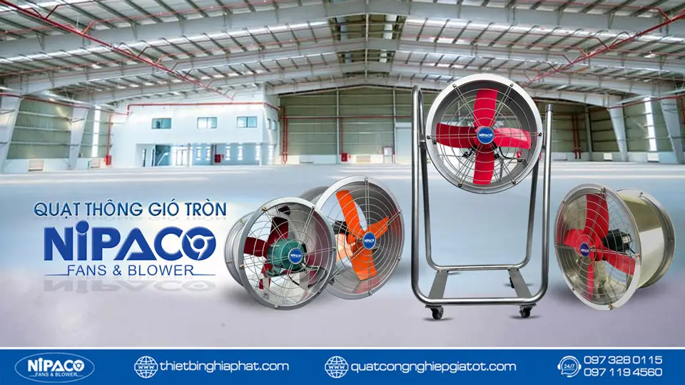Quạt thông gió tròn Nipaco SF-6B D600 Quạt thông gió tròn Nipaco SF - giá tốt, giao hàng toàn quốc