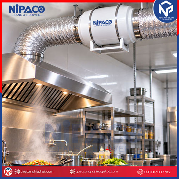 Quạt thông gió nối ống Nipaco HF-125 Quạt thông gió nối ống HF-200