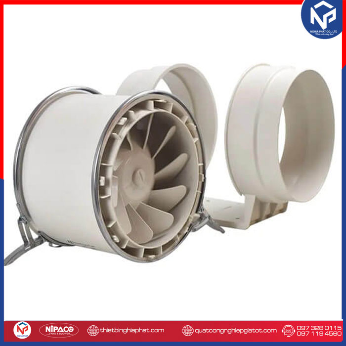 Quạt thông gió nối ống Nipaco HF-300 Cấu tạo quạt thông gió nối ống Nipaco